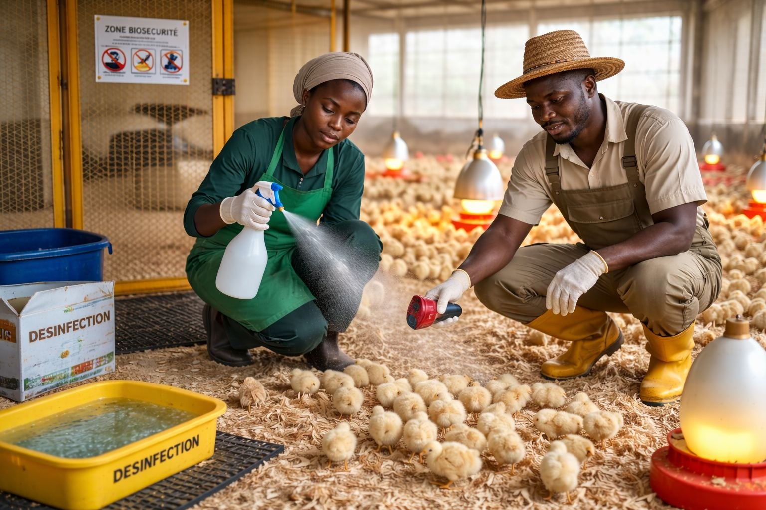 Biosécurité: Mesures pour prévenir les maladies dès le démarrage des poussins